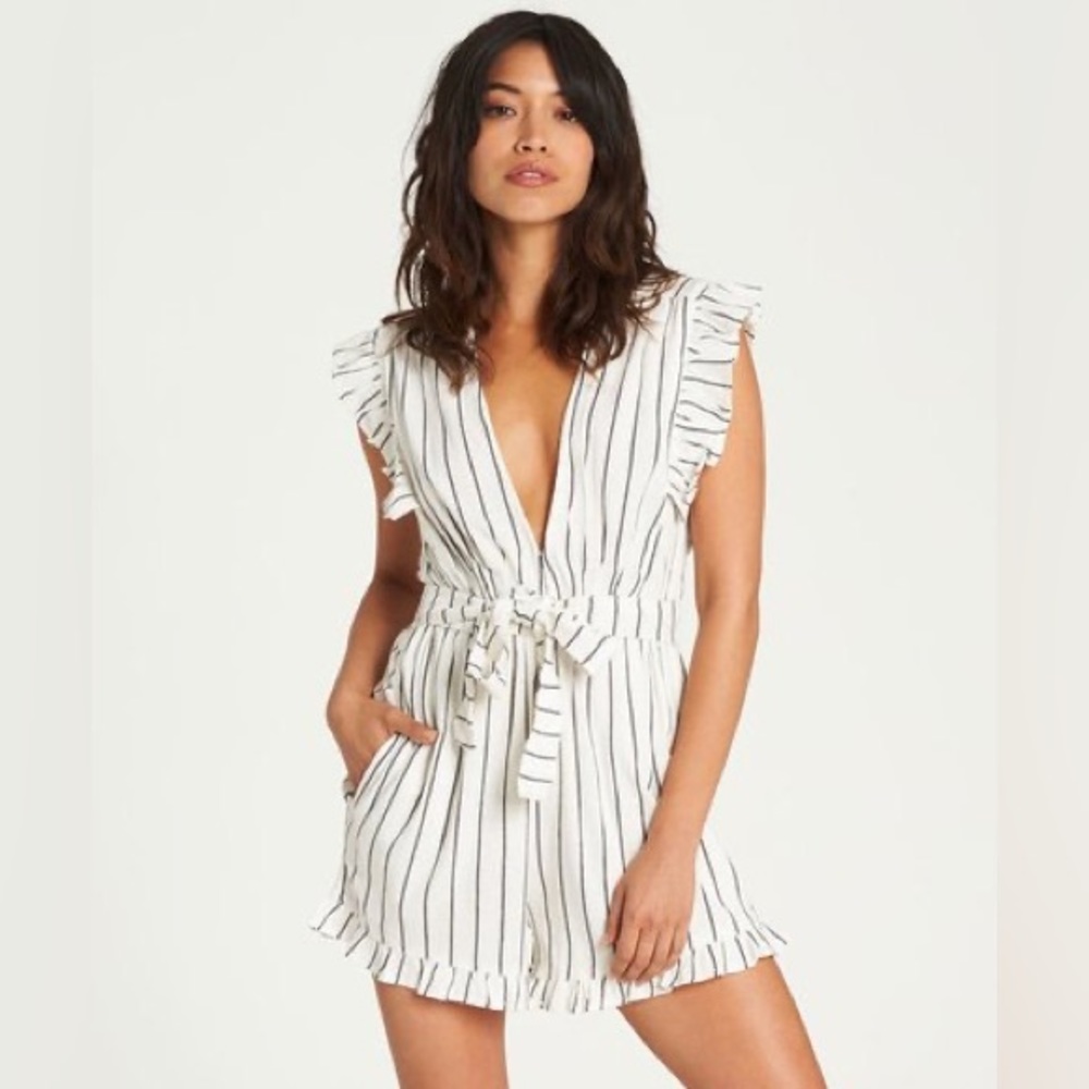 Billabong “Sunny Garden” Striped Romper NWOT
